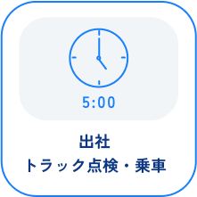 5:00 出社 トラック点検・乗車